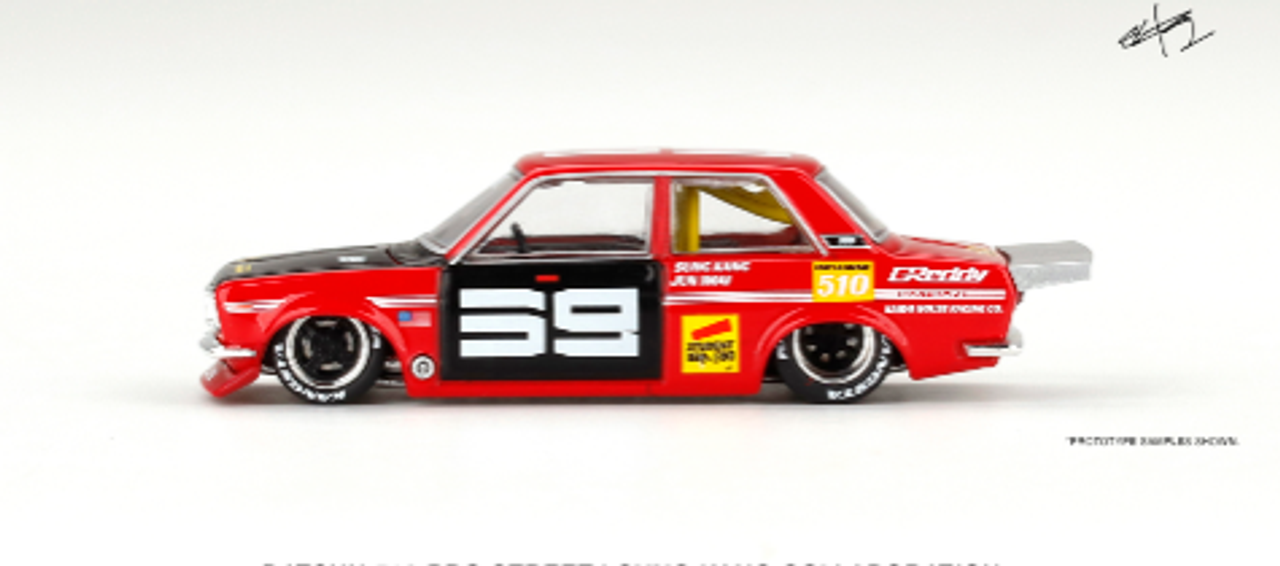 Datsun 510 Pro Street SK510 Red and Black (Designed by Jun Imai) "Kaido House" Special 1/64 Diecast Model Car by True Scale Miniatures