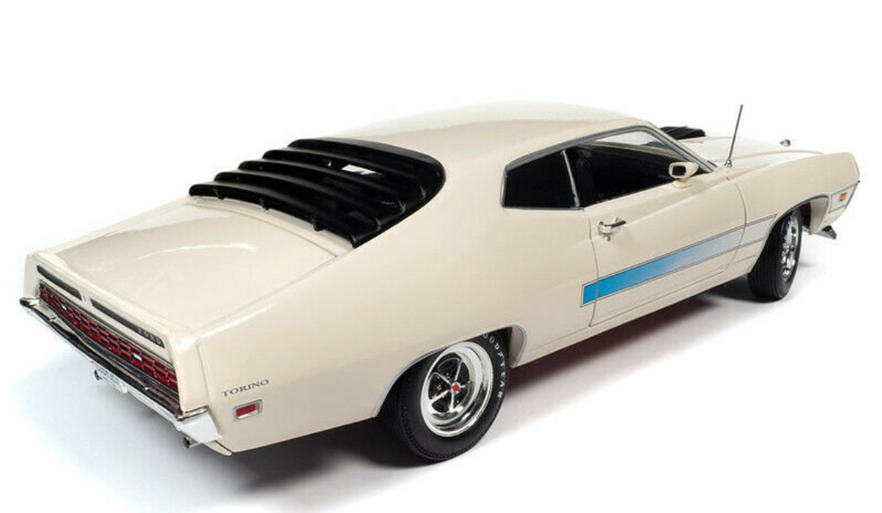 1/18 Auto World 1971 Ford Torino GT (Winmbledon White) Diecast Car Model