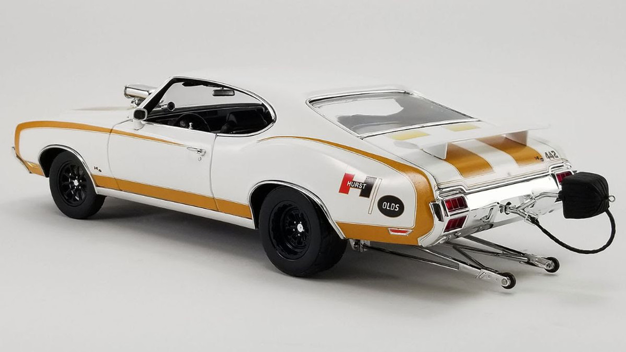 1/18 ACME 1972 Oldsmobile 442 - Hurst - Drag Outlaw White Diecast Car Model