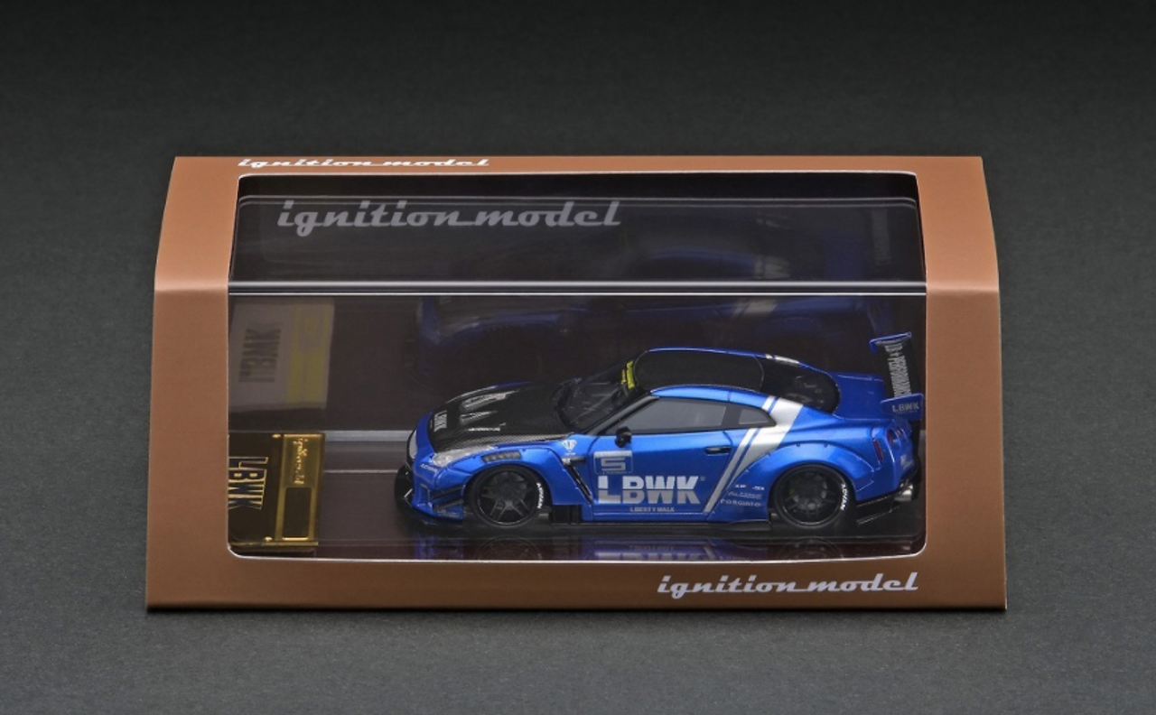 1/64 Ignition Model LB-WORKS Nissan GT-R R35 type 2 Blue Resin Car Model 