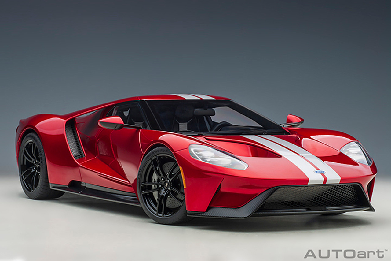 1/12 AUTOart 2017 Ford GT 2017 (Liquid Red with Silver Stripes) Car Model