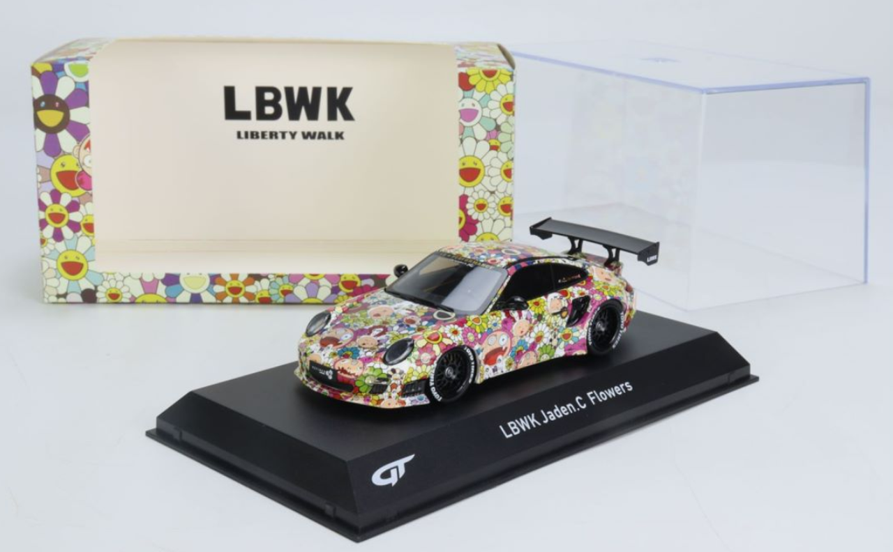 ポルシェLBWK 997 JADE&C SUNFLOWERS 特別版 1/43 GT Spirit Porsche 911 997 LBWK Jaden C. Flowers Car