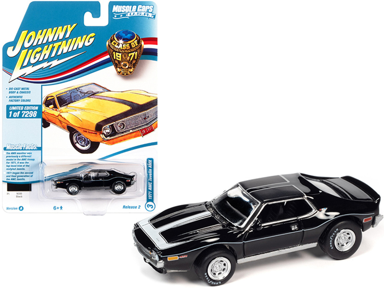 1971 AMC Javelin AMX Black with White Stripes 