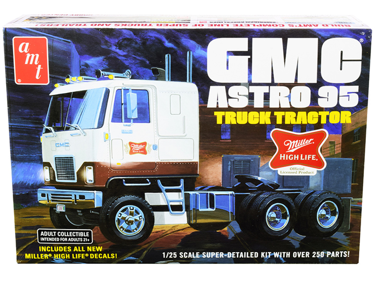 Skill 3 Model Kit GMC Astro 95 Truck Tractor "Miller" 1/25 Scale Model by AMT