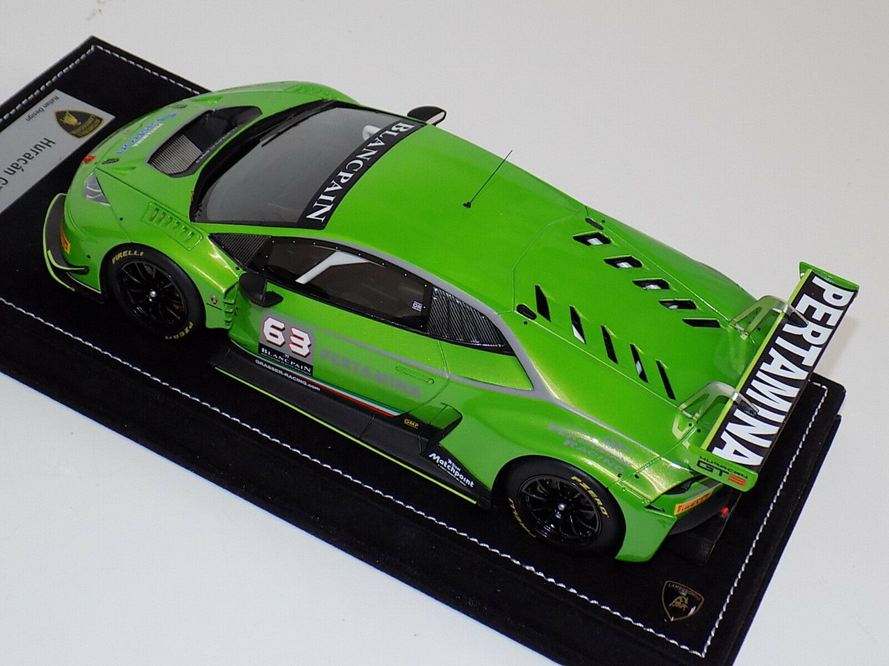 1/18 Looksmart Lamborghini Huracan GT3 #63 (Metallic Green) with Alcantara Base Resin Car Model