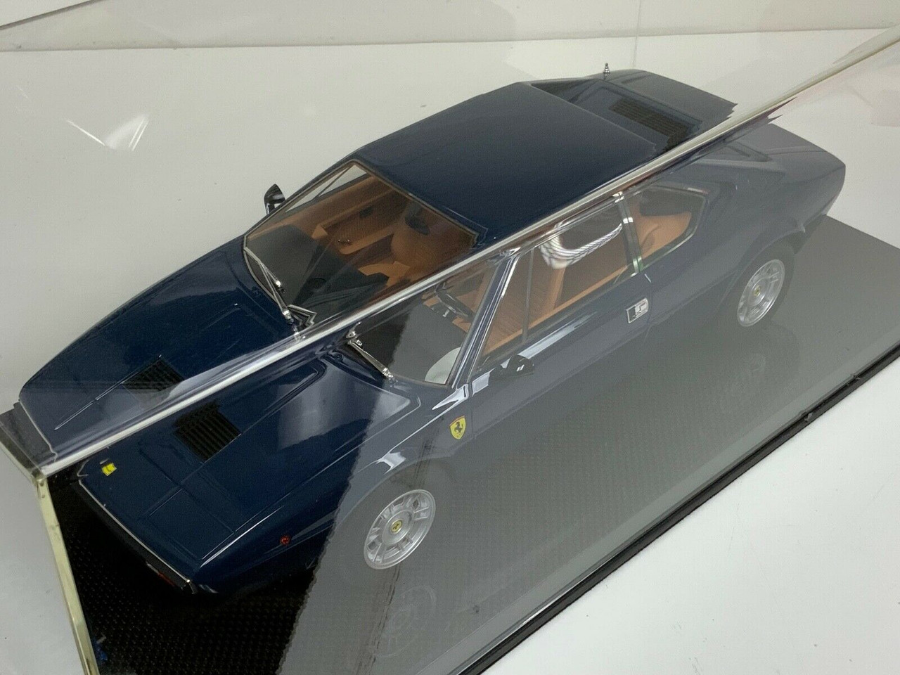 1/12 Top Marques Ferrari 308 GT4 Dino (TDF Blue) with Carbon Fiber Base Display Case Resin Car Model