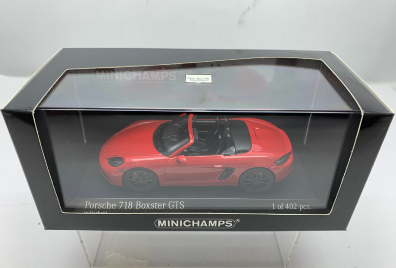 1/43 Minichamps 2020 Porsche 718 Cayman GTS (982) Red Enclosed Diecast Model