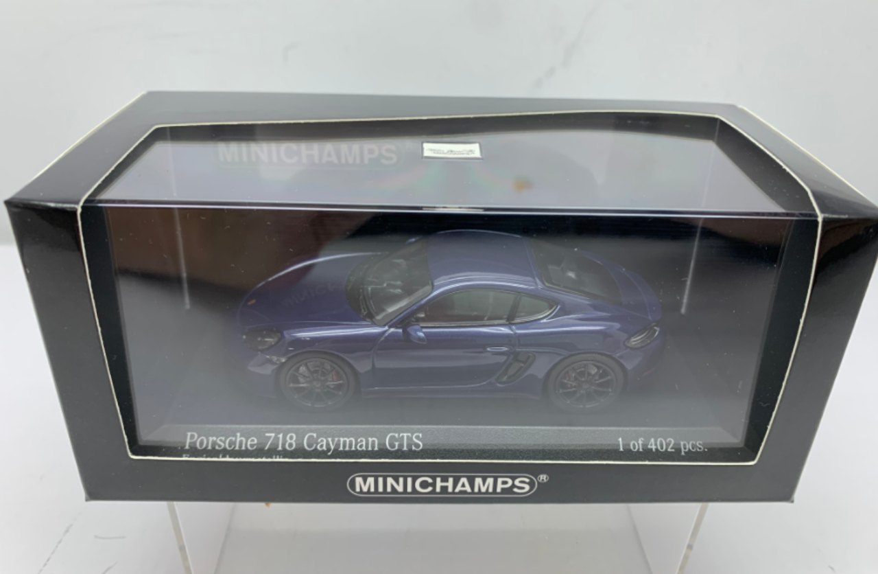 1/43 Minichamps 2020 Porsche 718 Cayman GTS 4.0 (982) Dark Blue Metallic Diecast Car Model Limited