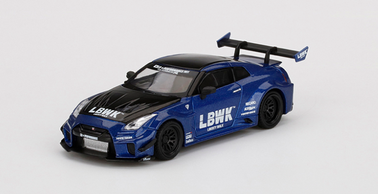 Nissan 35GT-RR Ver. 2 LB-Silhouette Works GT LBWK Blue Metallic and Black  Limited Edition to 3600 pieces Worldwide 1/64 Diecast Model Car by True
