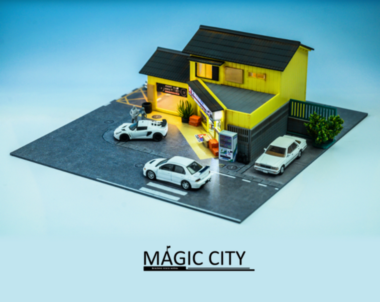 1/64 Magic City Japanese Street View Japanese Model Shop & Garage Diorama (car models and figures NOT included)