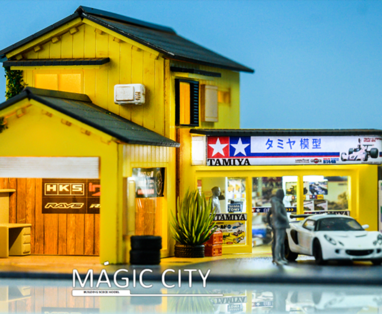 1/64 Magic City Japanese Street View Japanese Model Shop & Garage Diorama (car models and figures NOT included)