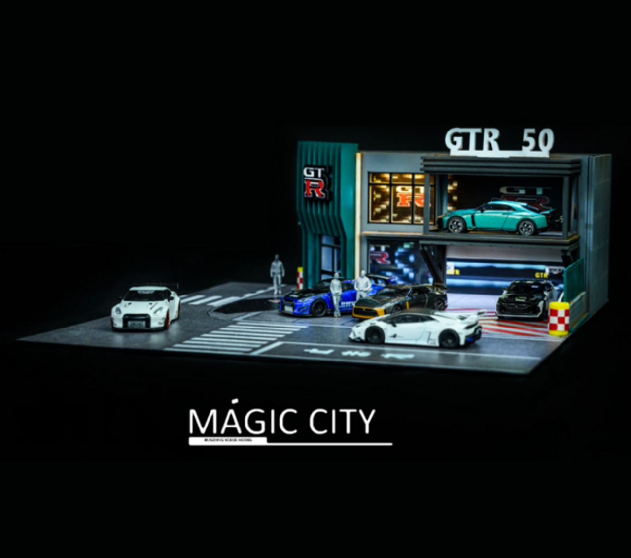 1/64 Magic City Nissan GTR GT-R Theme Double Level Exhibition Hall Diorama (car models and figures NOT included)