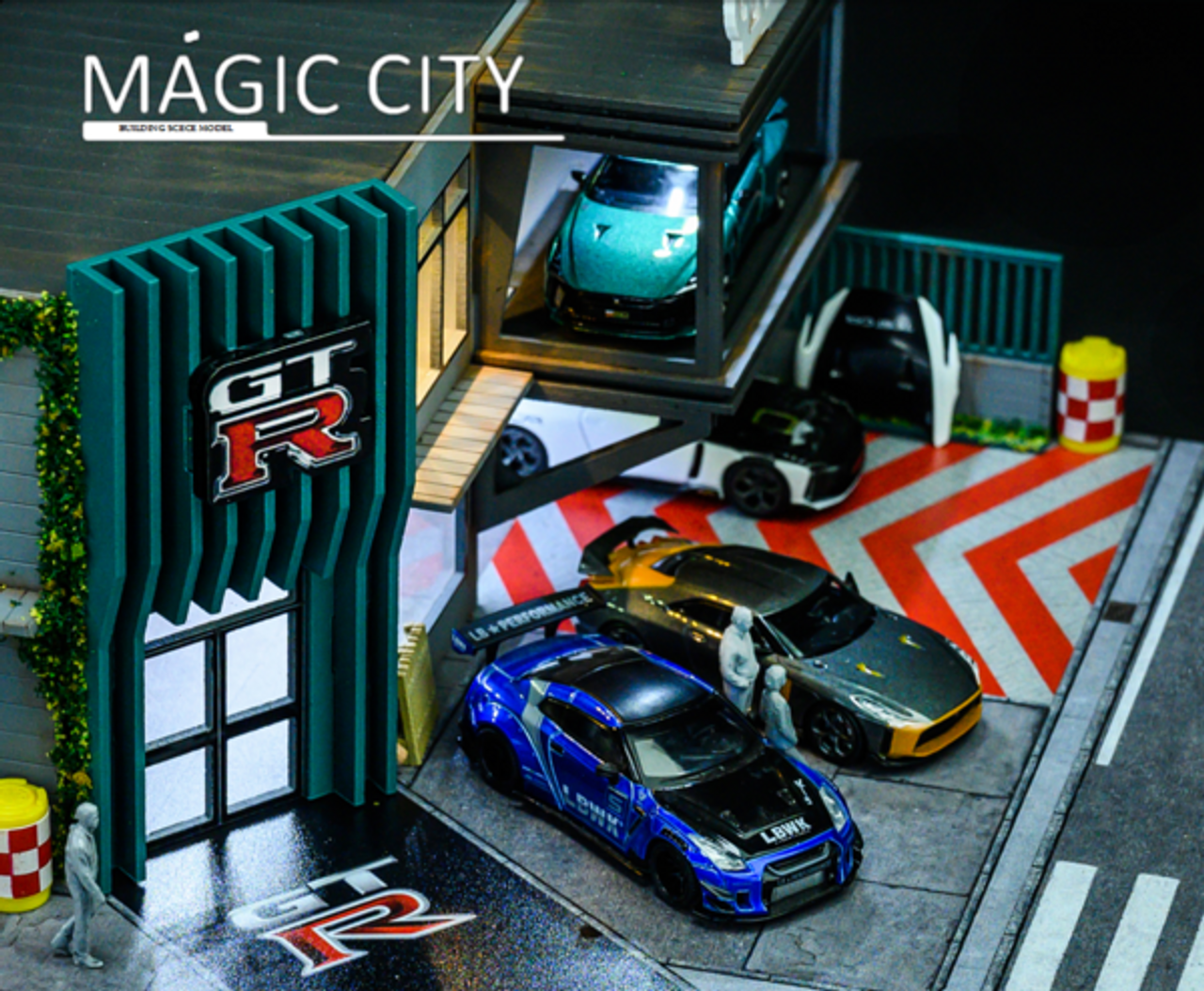 1/64 Magic City Nissan GTR GT-R Theme Double Level Exhibition Hall Diorama (car models and figures NOT included)