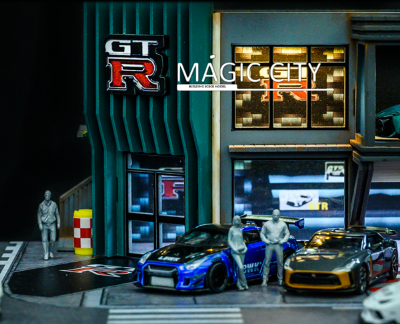 1/64 Magic City Nissan GTR GT-R Theme Double Level Exhibition Hall Diorama (car models and figures NOT included)