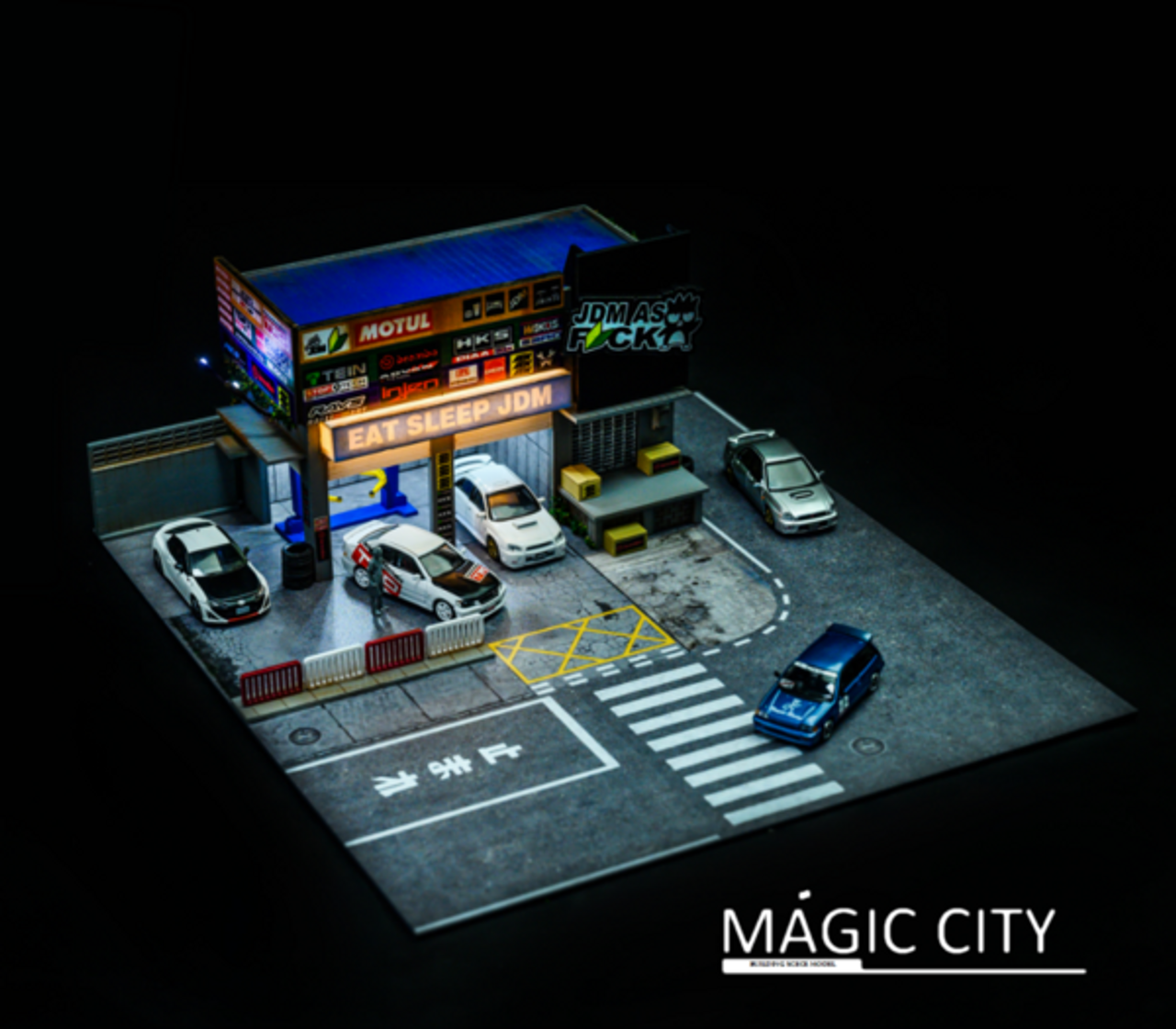1/64 Magic City JDM Car Modification Shop Diorama (car models and figures NOT included)