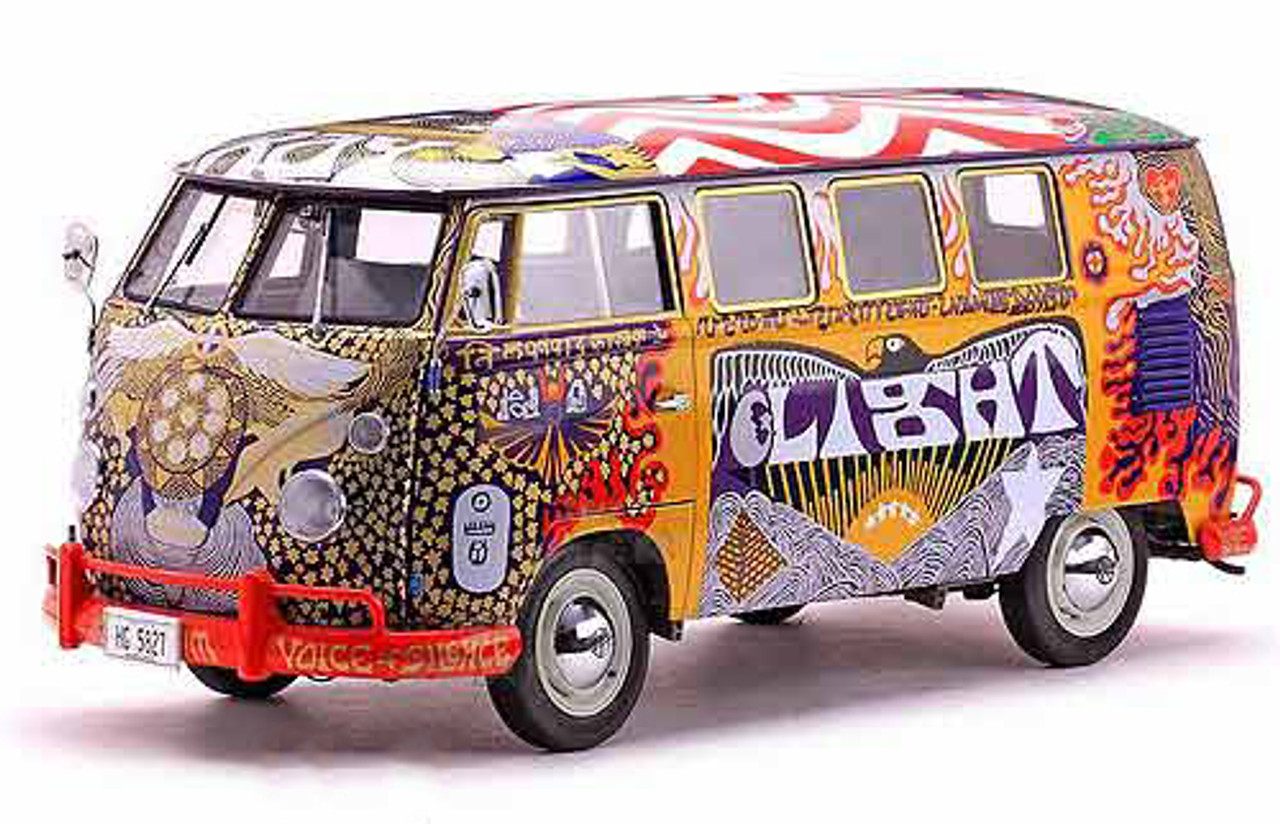 1/12 Sunstar Volkswagen Kombi Woodstock "Light" Bus Diecast Car Model Limited Edition