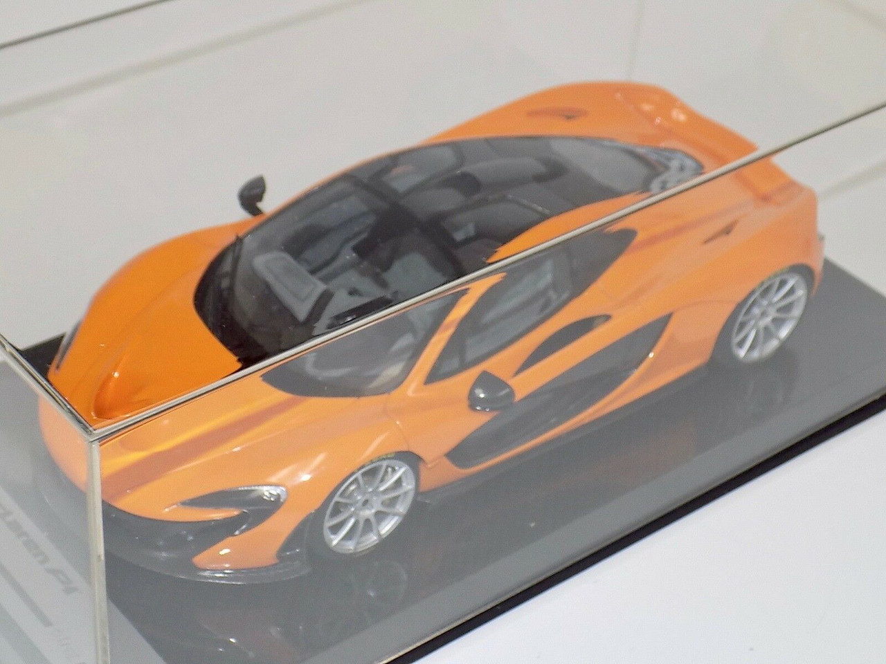 1/18 Tecnomodel McLaren P1 (Papaya Orange with Silver Wheels) with Carbon Base Resin Car Model Limited 01/01