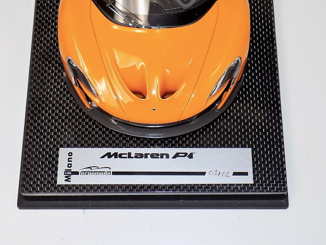 1/18 Tecnomodel McLaren P1 (Papaya Orange with Silver Wheels) with Carbon Base Resin Car Model Limited 01/01