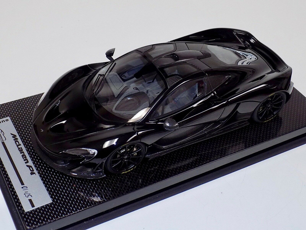 1/18 Tecnomodel McLaren P1 (Gloss Black with Black wheels) with Carbon Base Resin Car Model Limited 01/25