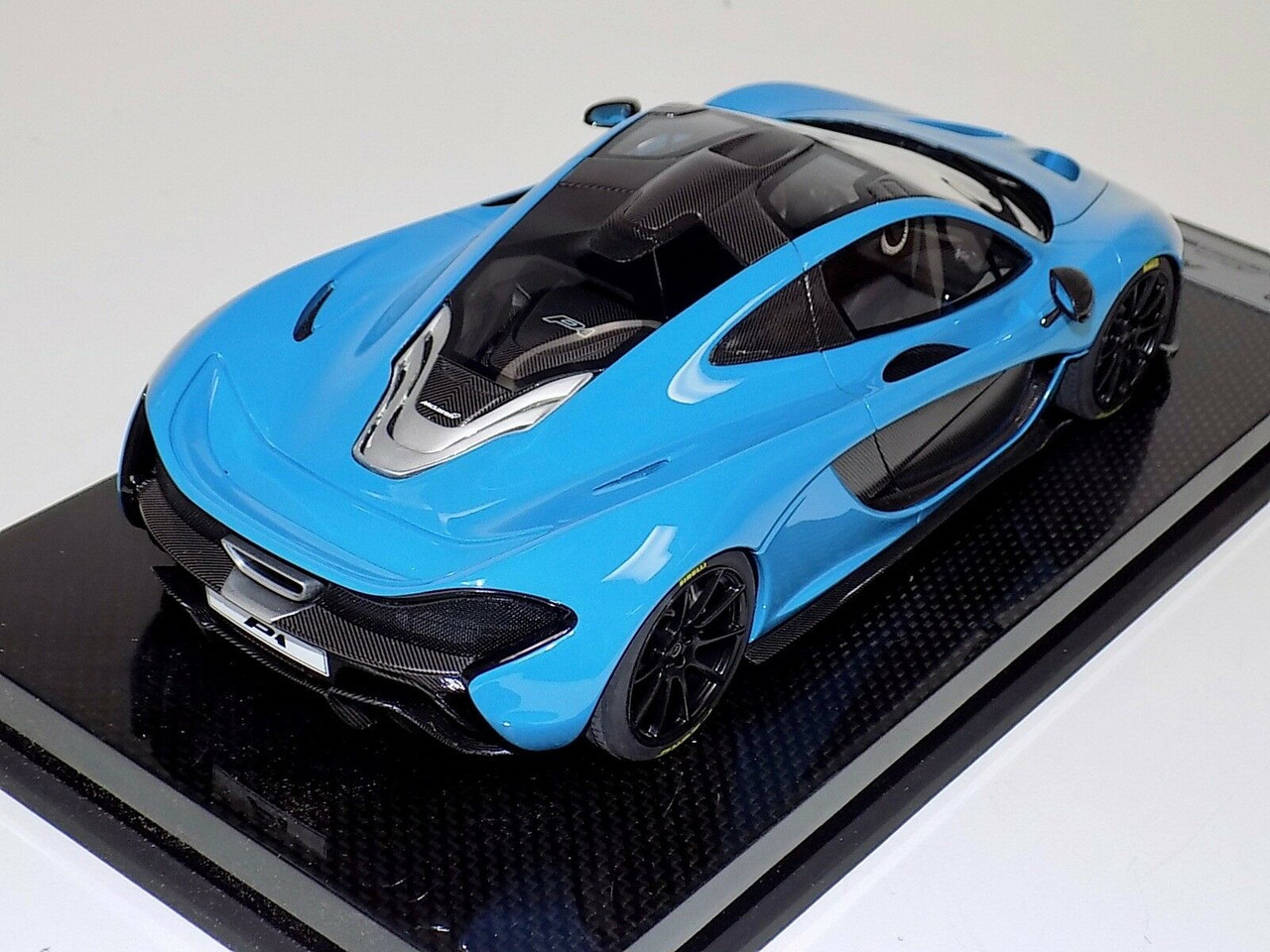 1/18 Tecnomodel McLaren P1 (Baby Blue with Black Wheels) with Carbon Base Resin Car Model Limited 01/20