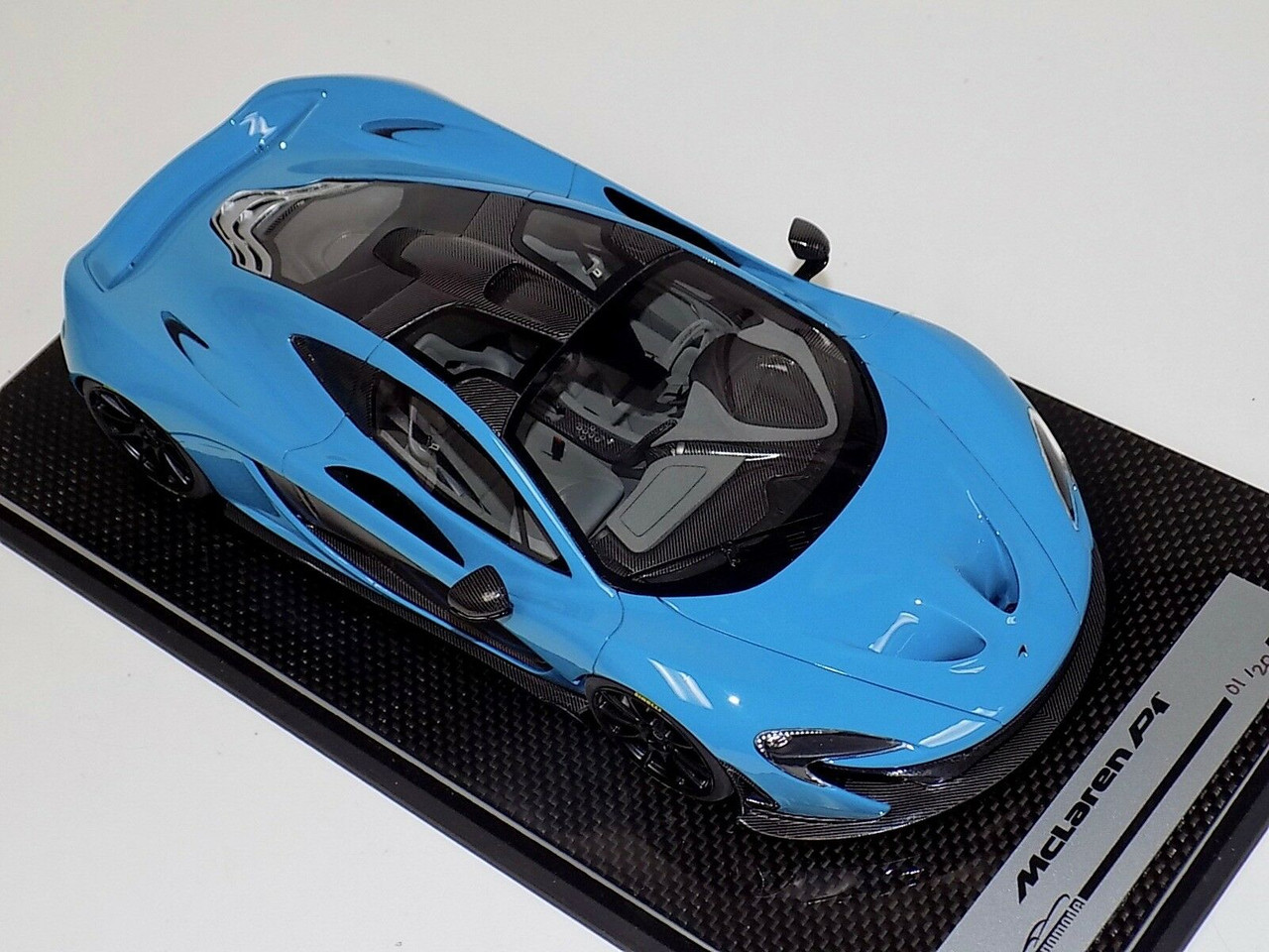 1/18 Tecnomodel McLaren P1 (Baby Blue with Black Wheels) with Carbon Base Resin Car Model Limited 01/20
