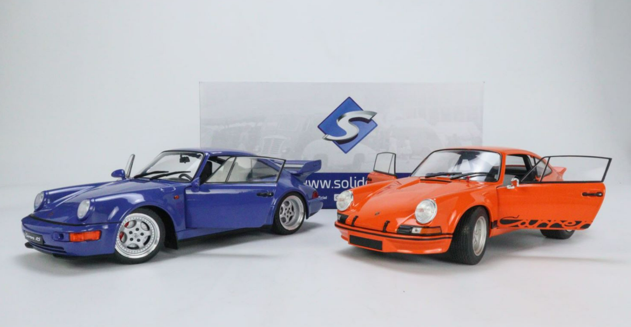  1/18 Solido 2-Car Set Porsche 911 Carrera RSR & Porsche 911 Carrera RS (964) Diecast Car Model