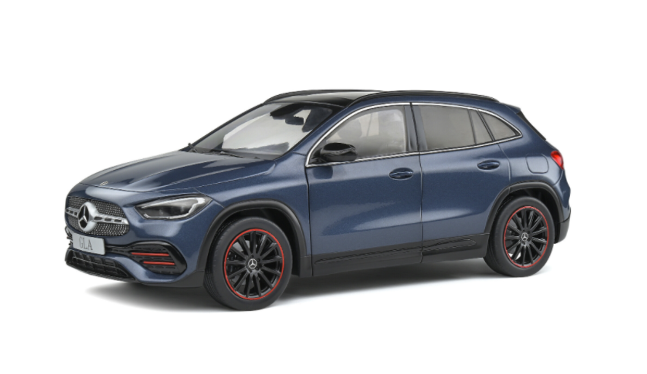  1/18 Solido 2019 Mercedes-Benz GLA (H247) AMG Line Denim Blue Metallic Diecast Car Model