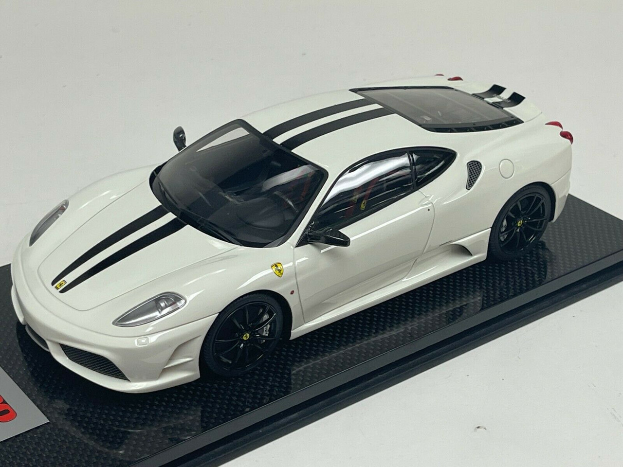 1/18 Looksmart Ferrari F430 Scuderia Avus White Black Stripe Black