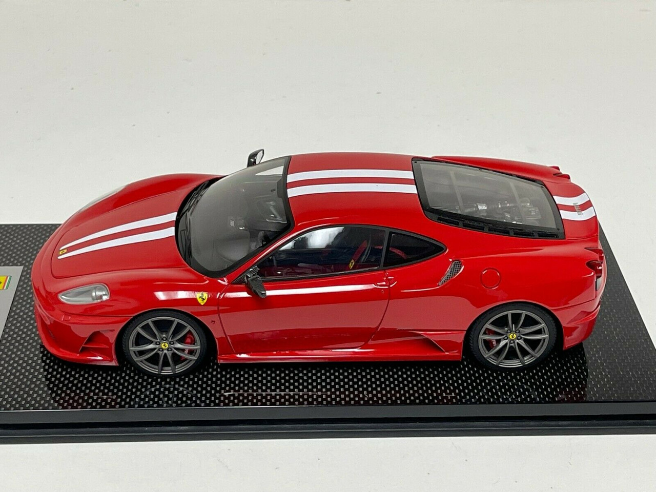 1/18 Looksmart Ferrari F430 Scuderia Red White Stripe Titanium Wheels #25/25 Resin Car Model