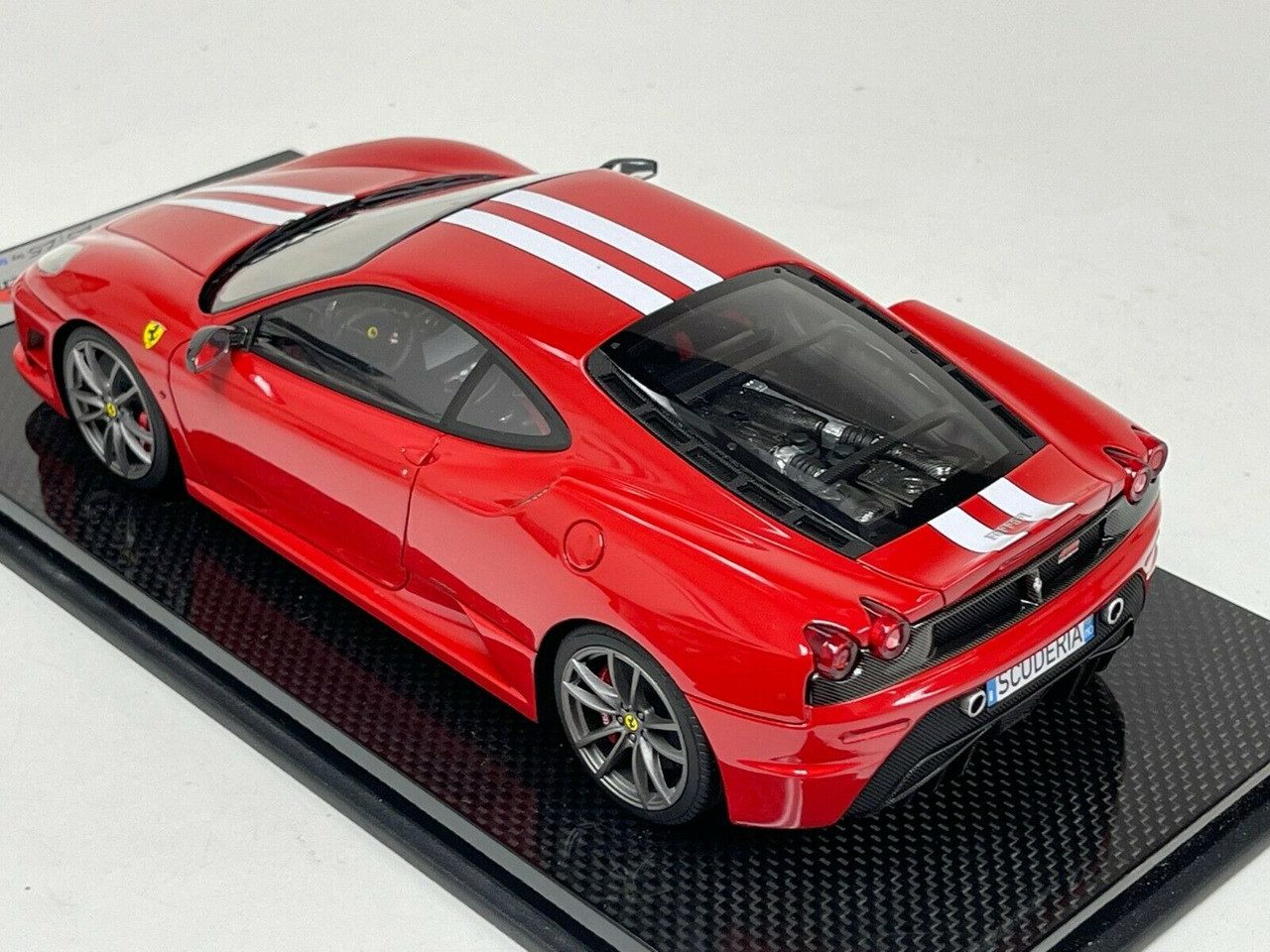 1/18 Looksmart Ferrari F430 Scuderia Red White Stripe Titanium Wheels #25/25 Resin Car Model