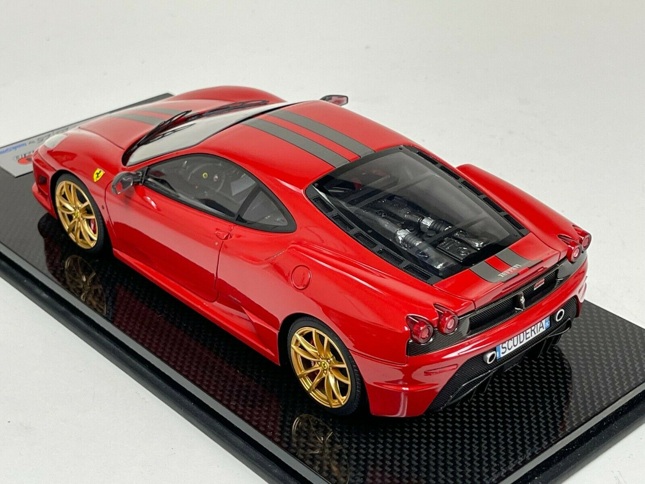 1/18 Looksmart Ferrari F430 Scuderia Red Grey Stripe Gold Wheels