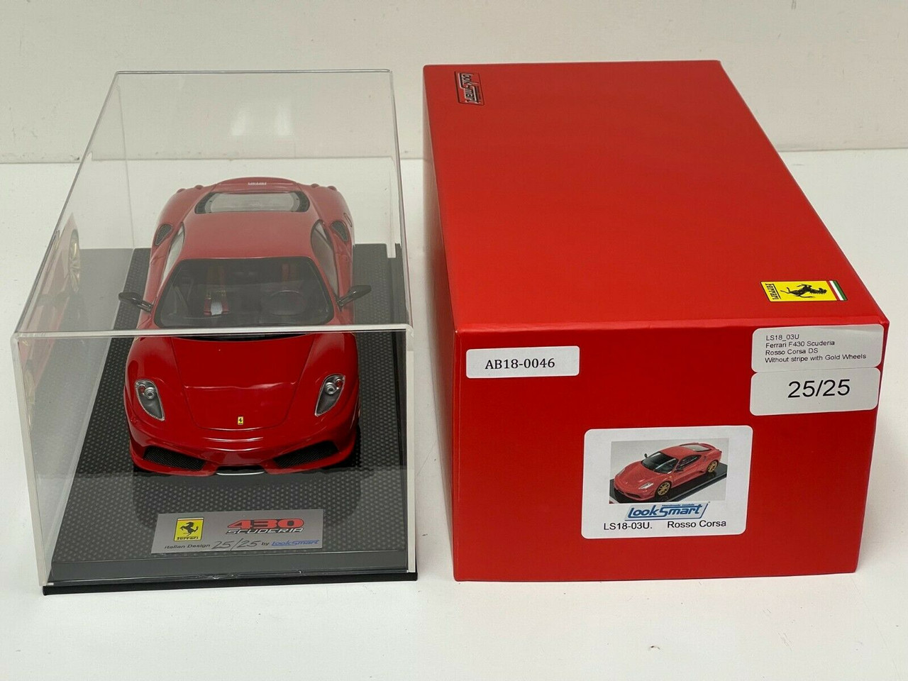 1/18 Looksmart Ferrari F430 Scuderia Red with Gold Wheels #25/25