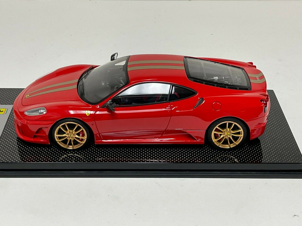 1/18 Looksmart Ferrari F430 Scuderia Red Gold Stripe Gold Wheels