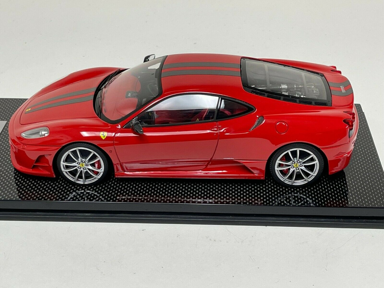 1/18 Looksmart Ferrari F430 Scuderia Red Silver Stripe Silver Wheels #25/25 Resin Car Model