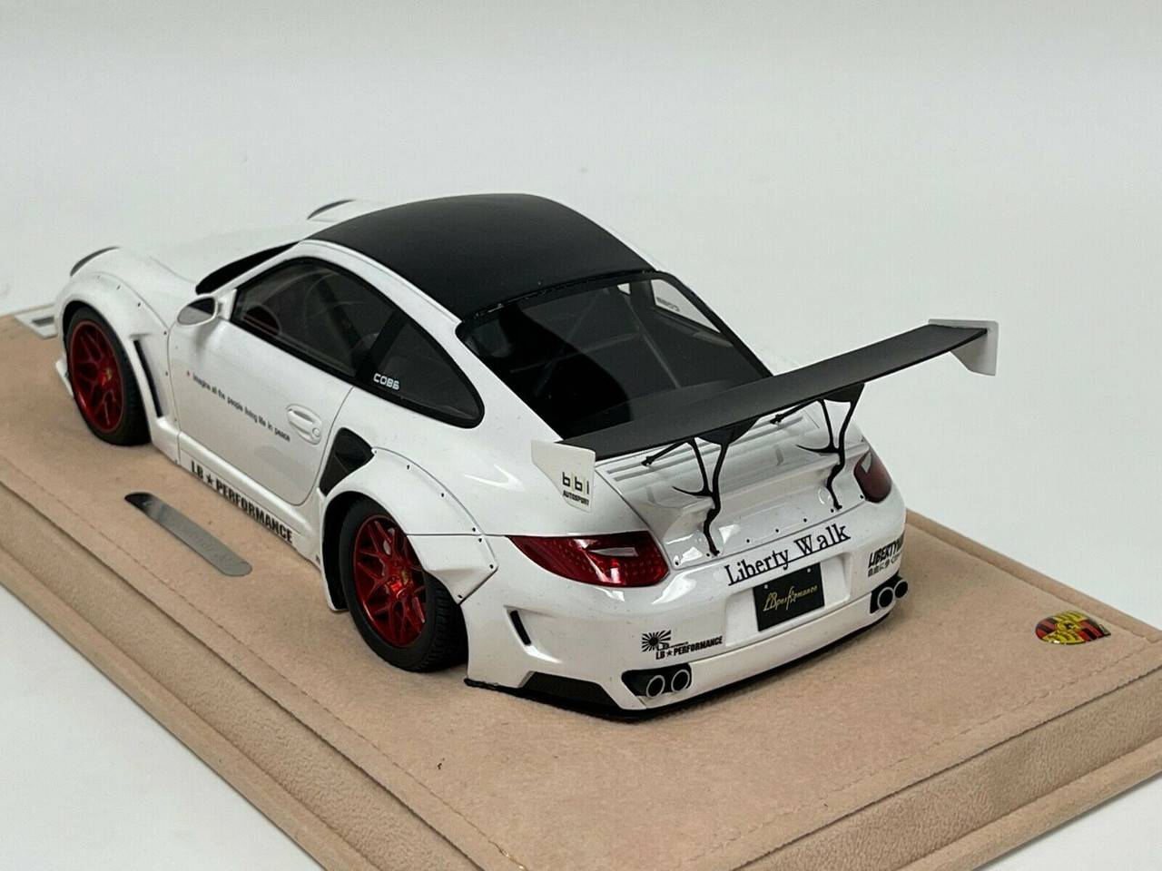 1/18 Porsche 911 997 Liberty Walk LB Performance (Gloss White with Red Wheels) Resin Car Model Limited #01/06