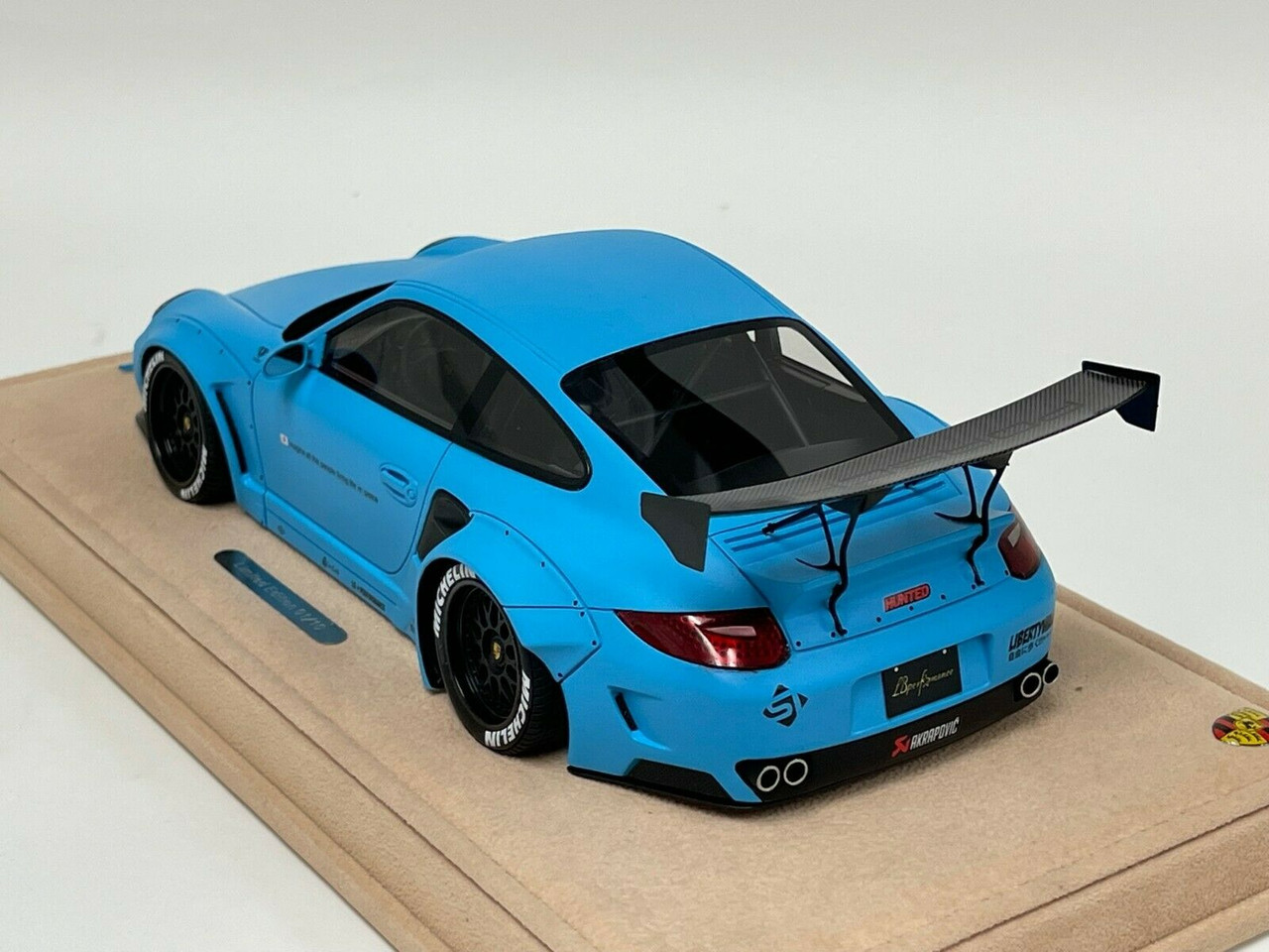 1/18 Porsche 911 997 Liberty Walk LB Performance (Matte Baby Blue with Black Wheels) Resin Car Model Limited #01/10