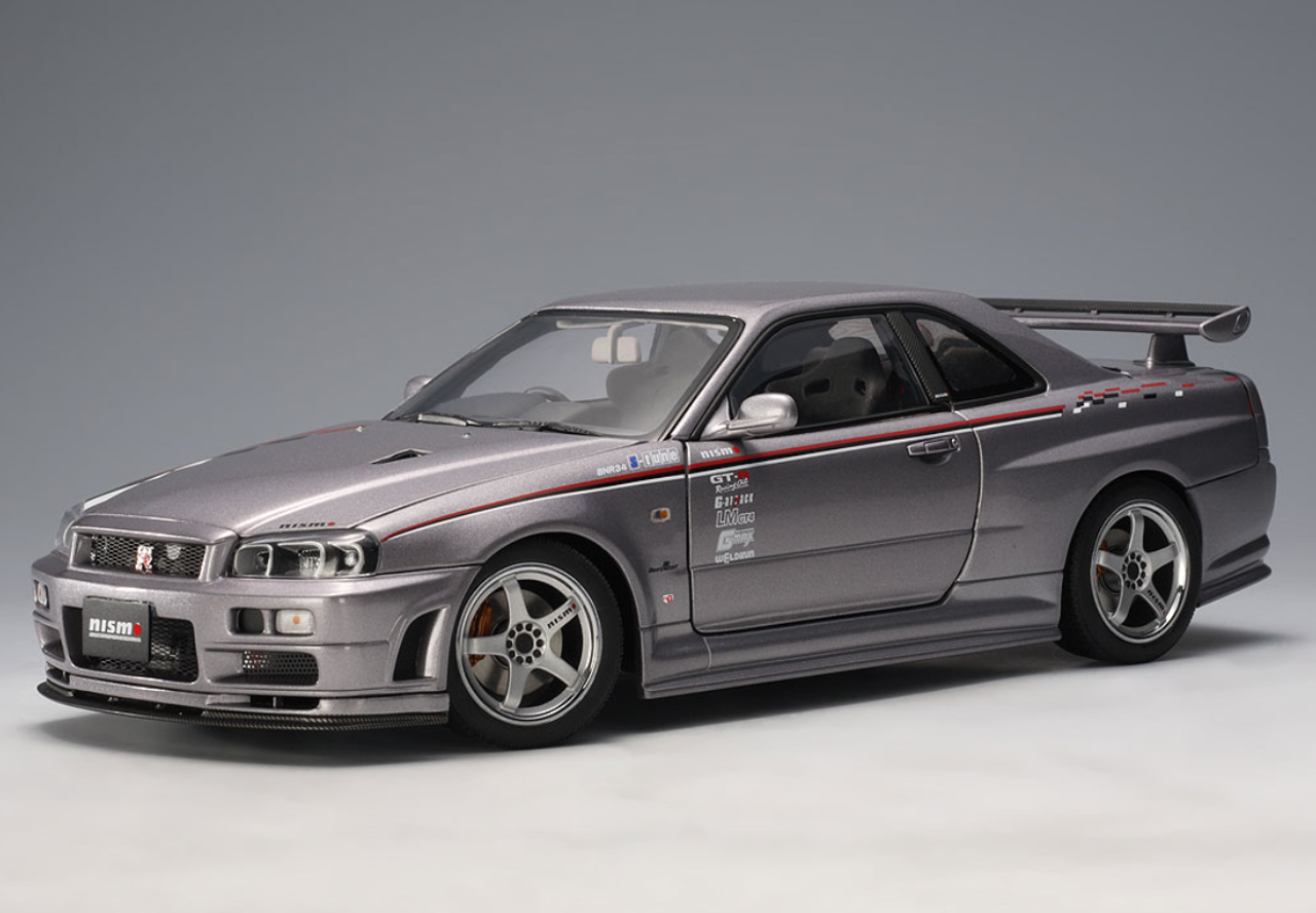 1/18 AUTOART NISSAN SKYLINE GT-R GTR (R34) NISMO S-TUNE VERSION (SPARKLING  SILVER) Diecast Model 77358