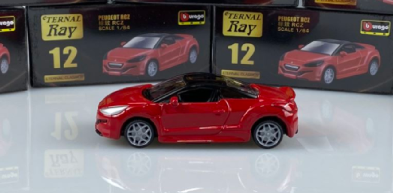  1/64 bburago Peugeot RCZ Blanc Noir Red Diecast Car Model