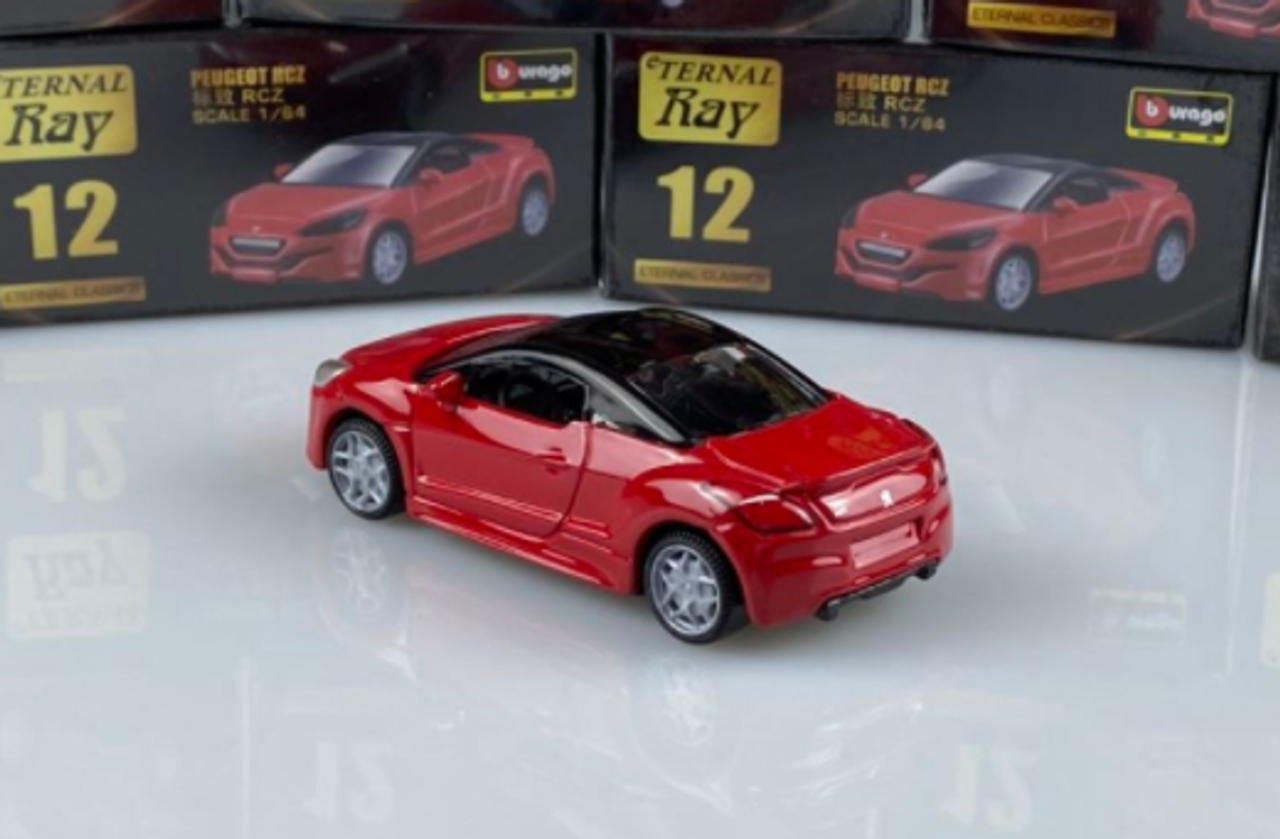  1/64 bburago Peugeot RCZ Blanc Noir Red Diecast Car Model