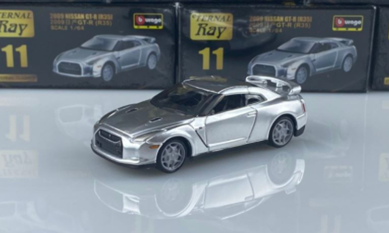 1/64 bburago 2009 Nissan GT-R GTR R35 Silver Diecast Car Model