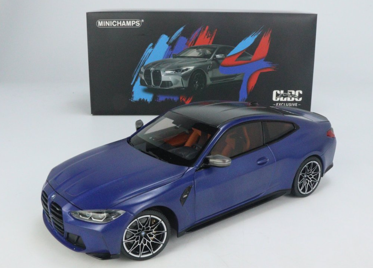 1/18 Minichamps BMW G82 M4 Competition (2020-Present) (Blue) Fully Open Diecast Car Model Limited 1000 Pieces