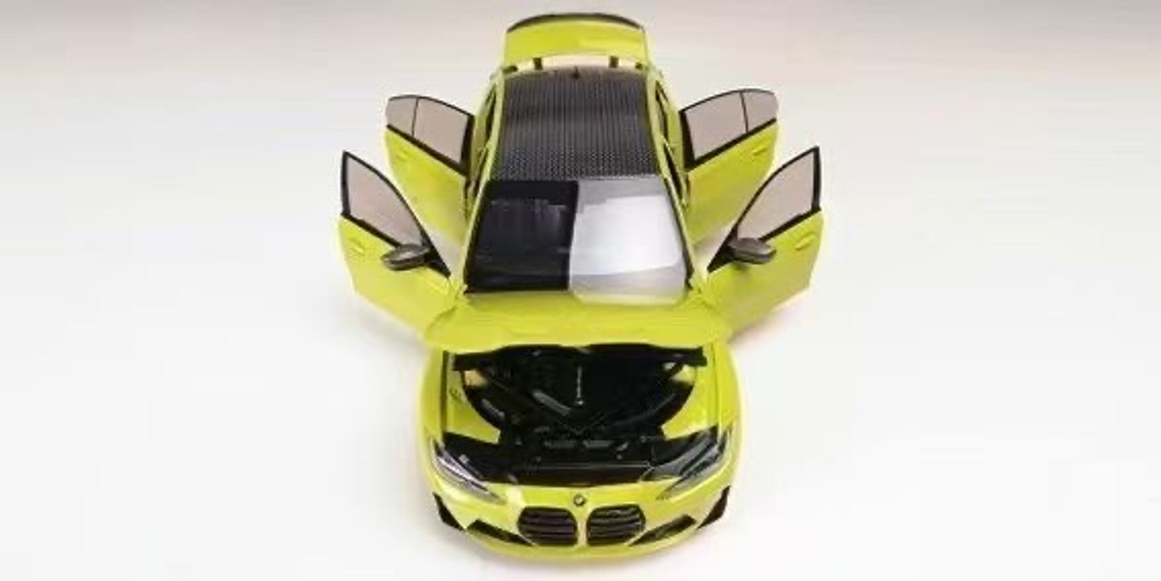 1/18 Minichamps BMW G80 M3 Competition (2020-Present) (Sao Paulo Yellow) Fully Open Diecast Car Model Limited 1000 Pieces