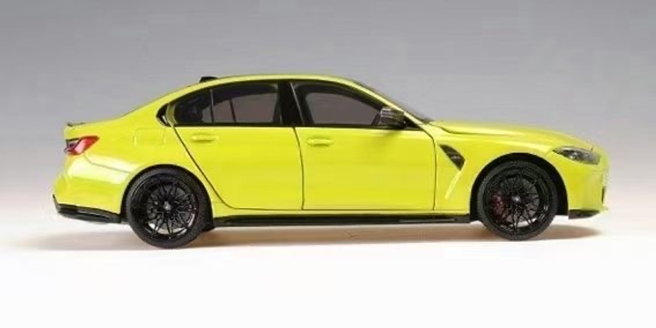 1/18 Minichamps BMW G80 M3 Competition (2020-Present) (Sao Paulo Yellow) Fully Open Diecast Car Model Limited 1000 Pieces