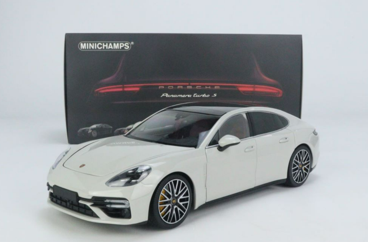 1/18 Minichamps Porsche Panamera Turbo S (Light Crayon Grey) Fully Open Diecast Car Model Limited 500 Pieces