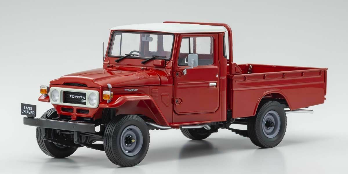 ユウ 1/18 Kyosho Toyota Land Cruiser 40 Pickup Truck (Red) Diecast Car
