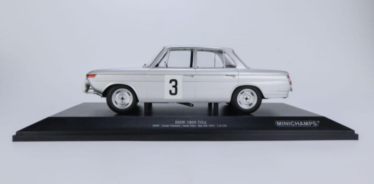 1/18 Minichamps 1965 BMW 1800 TISA #3 24h Spa Dieter Glemser, Jacky Ickx Car Model