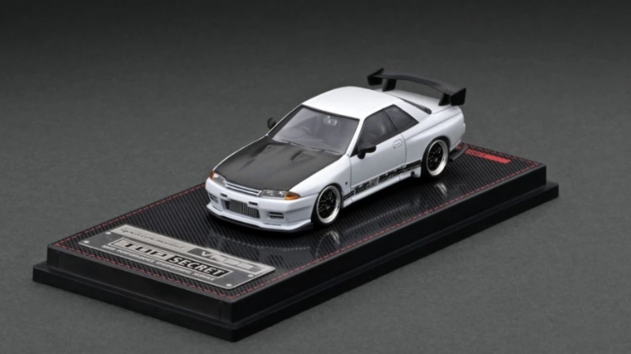  1/64 Ignition Model TOP SECRET Nissan GT-R (VR32) Matte Pearl White Diecast Car Model