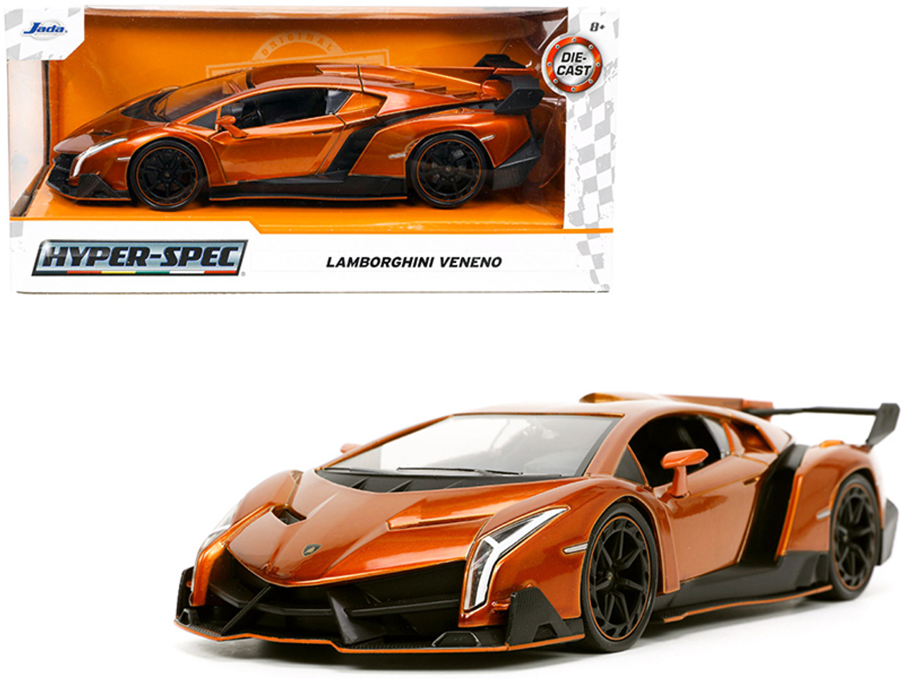 Lamborghini Veneno Bronze Metallic "Hyper-Spec" Series 1/24 Diecast Model Car by Jada