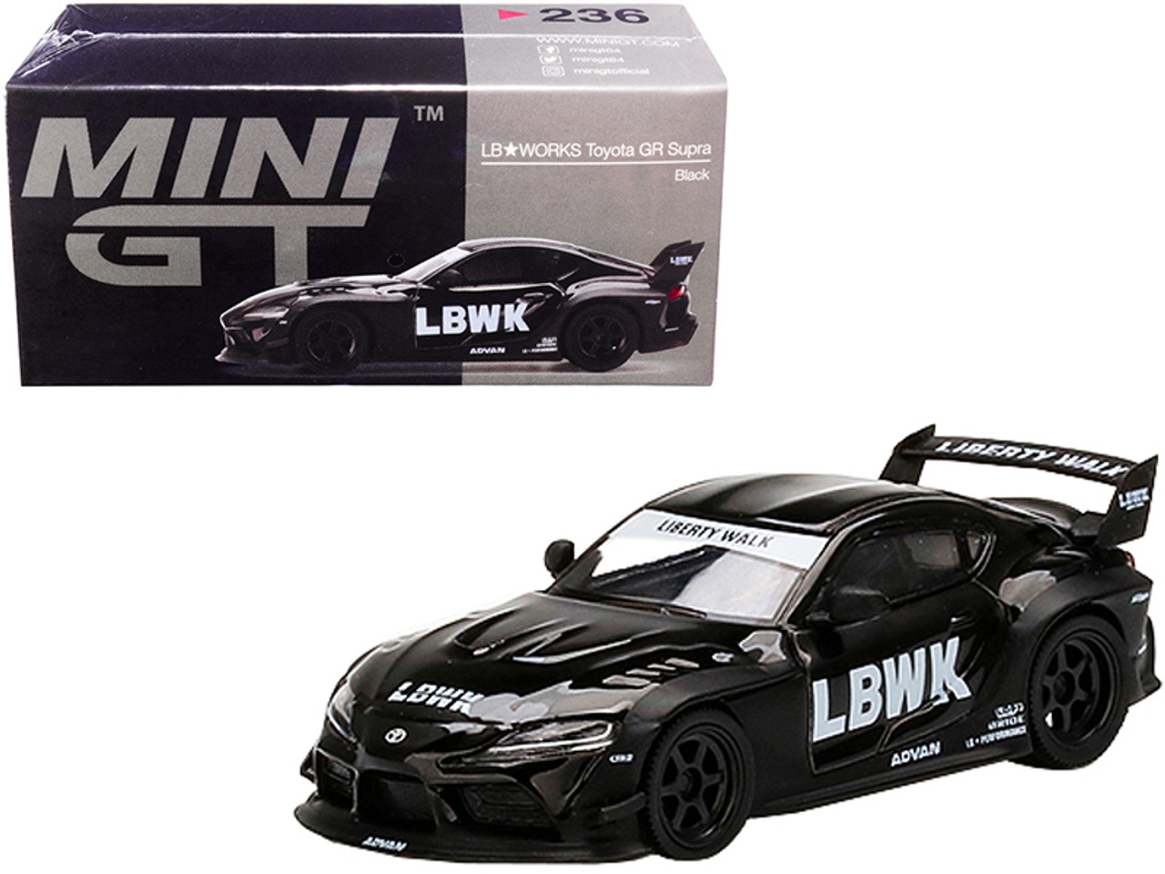 Toyota GR Supra LB Works RHD (Right Hand Drive) Black "China Exclusive" 1/64 Diecast Model Car by True Scale Miniatures