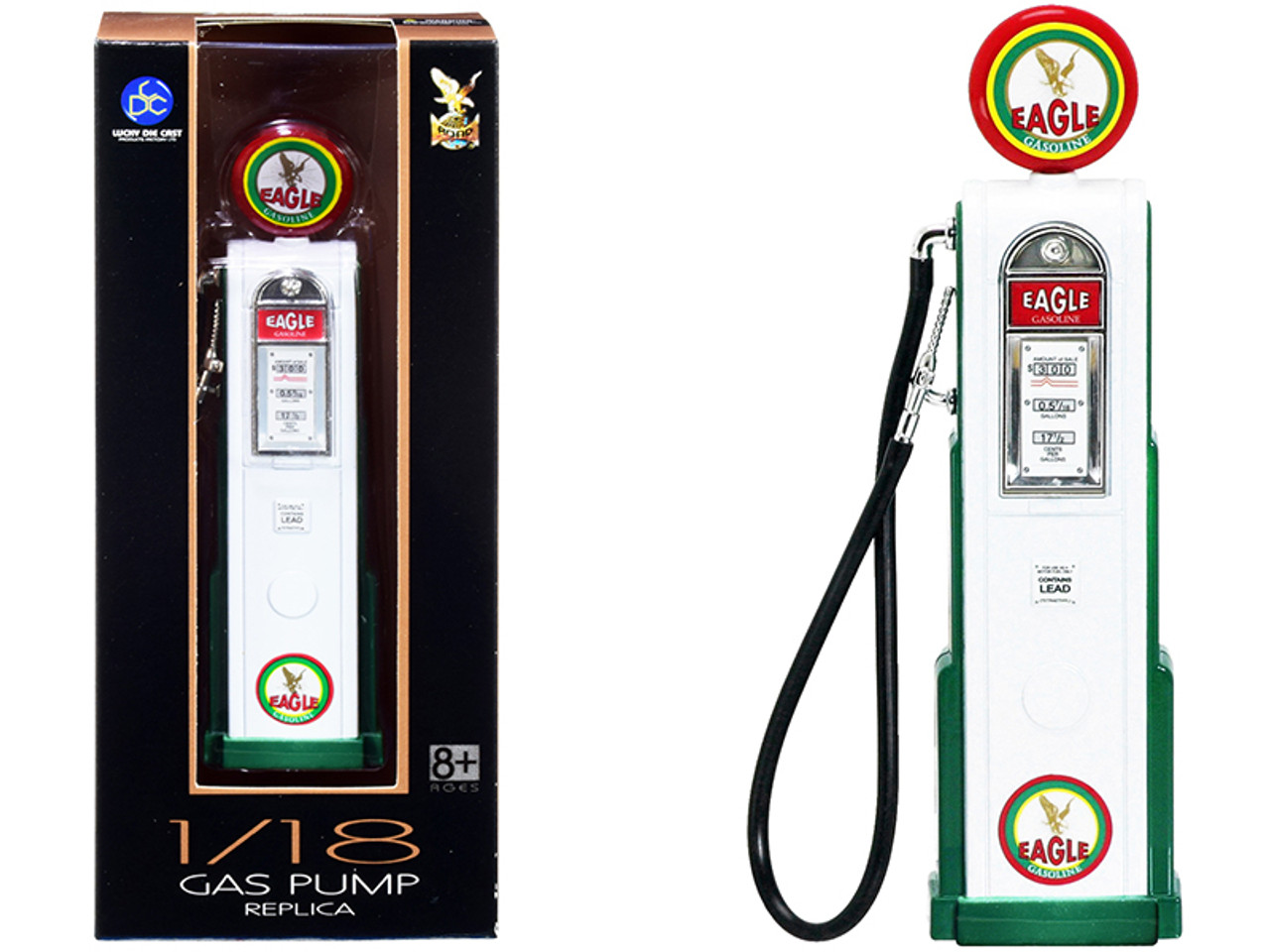 1/18 Road Signature "Eagle Gasoline" Vintage Digital Gas Pump Model